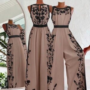 Elegant Black Floral Jumpsuit
